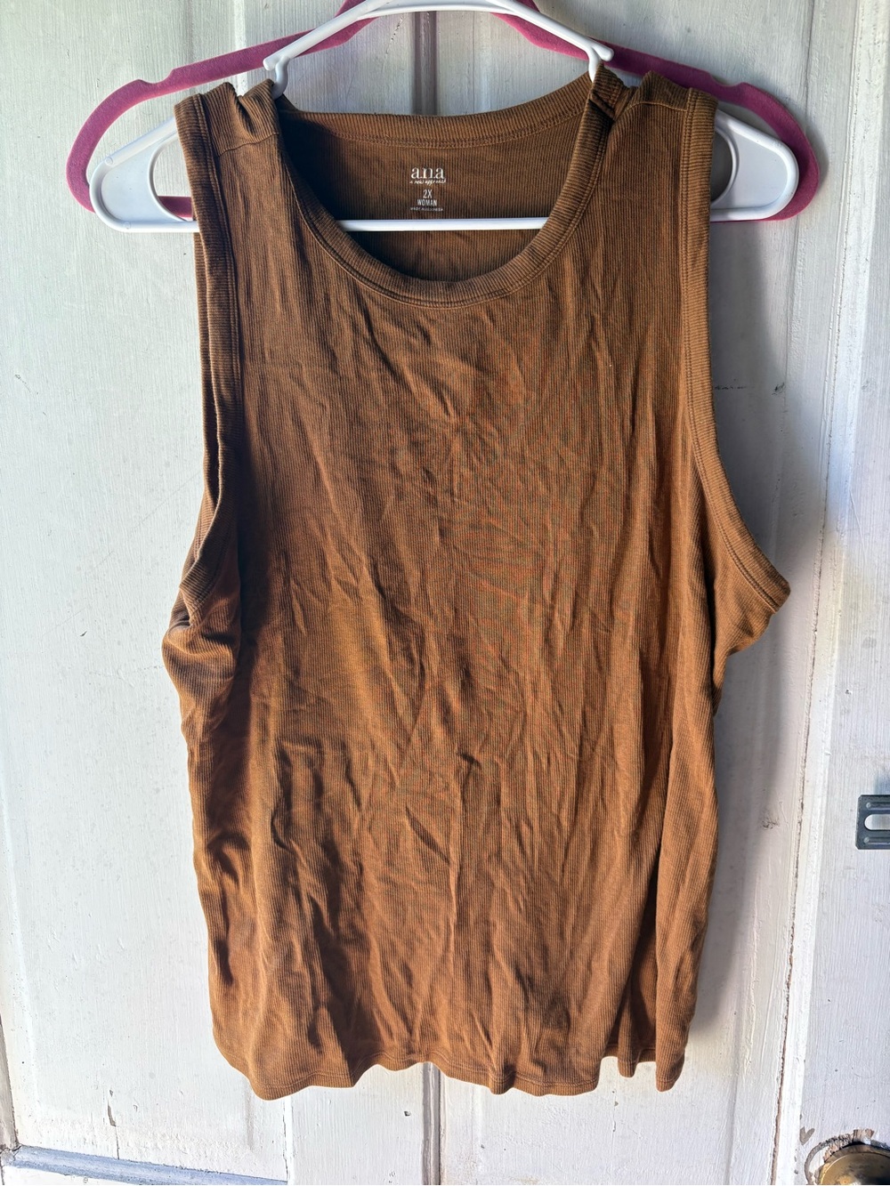 a.n.a Women's Ribbed Tank Top in Brown